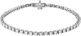 14K Gold Square Lab-Grown Diamond Line Bracelet - White Gold