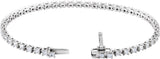 14K Gold Square Lab-Grown Diamond Line Bracelet - White Gold - view 2