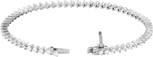 14K Gold Round Lab-Grown Diamond Line Bracelet – 1.6-2.3mm Stones - White Gold - view 6