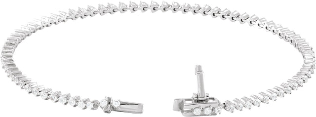 14K Gold Round Lab-Grown Diamond Line Bracelet – 1.6-2.3mm Stones - White Gold - view 6