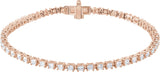 14K Gold Square Lab-Grown Diamond Line Bracelet - Rose Gold