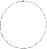 14K Gold Square Lab-Grown Diamond Line Necklace - White Gold