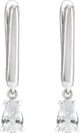 14K Gold Pear Lab-Grown Diamond Earrings - White Gold - view 3