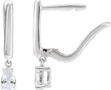 14K Gold Pear Lab-Grown Diamond Earrings - White Gold - view 2