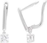 14K Gold Round Lab-Grown Diamond Earrings – 4-5mm Stones - White Gold - view 2