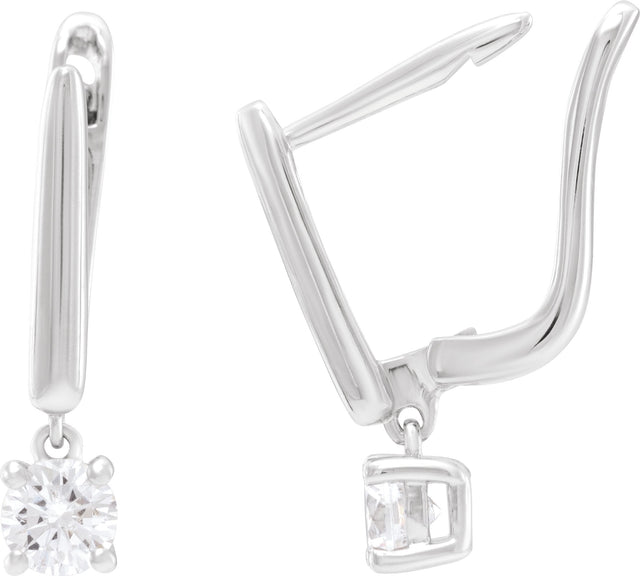 14K Gold Round Lab-Grown Diamond Earrings – 4-5mm Stones - White Gold - view 2