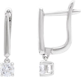 14K Gold Round Lab-Grown Diamond Earrings – 4-5mm Stones - White Gold