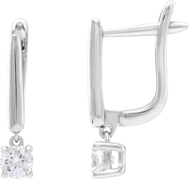 14K Gold Round Lab-Grown Diamond Earrings – 4-5mm Stones - White Gold