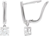 14K Gold Round Lab-Grown Diamond Earrings – 4-5mm Stones - White Gold - view 2