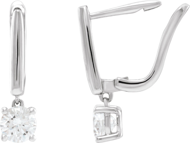 14K Gold Round Lab-Grown Diamond Earrings – 4-5mm Stones - White Gold - view 2