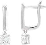 14K Gold Round Lab-Grown Diamond Earrings – 4-5mm Stones - White Gold