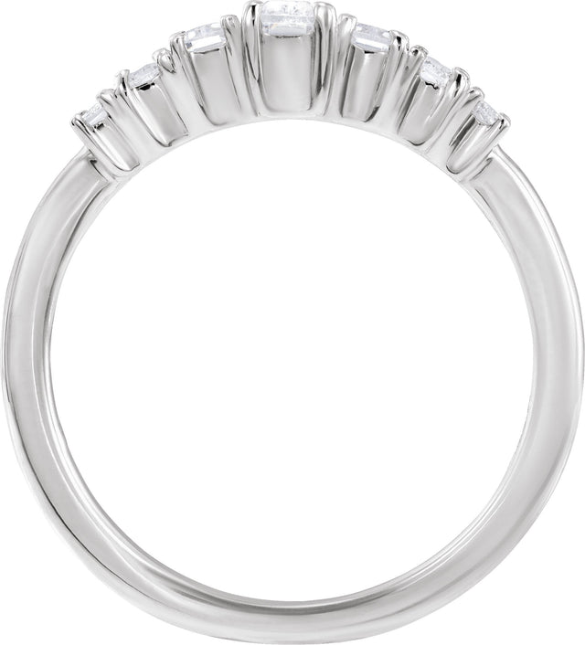 14K Gold Straight Baguette Lab-Grown Diamond Ring - White Gold - view 2