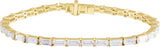 14K Gold Straight Baguette Lab-Grown Diamond Line Bracelet - Yellow Gold