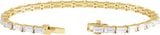14K Gold Straight Baguette Lab-Grown Diamond Line Bracelet - Yellow Gold - view 3