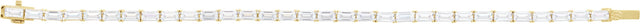 14K Gold Straight Baguette Lab-Grown Diamond Line Bracelet - Yellow Gold - view 2