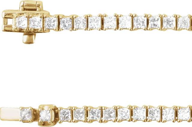 14K Gold Square Lab-Grown Diamond Line Necklace - Yellow Gold - view 3