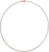 14K Gold Square Lab-Grown Diamond Line Necklace - Rose Gold