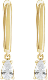 14K Gold Pear Lab-Grown Diamond Earrings - Yellow Gold - view 3