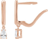 14K Gold Pear Lab-Grown Diamond Earrings - Rose Gold