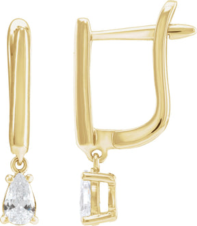 14K Gold Pear Lab-Grown Diamond Earrings - Yellow Gold