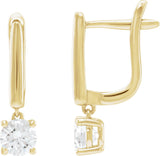 14K Gold Round Lab-Grown Diamond Earrings – 4-5mm Stones - Yellow Gold
