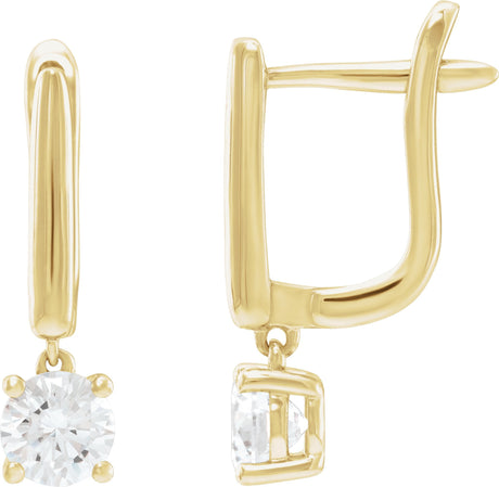 14K Gold Round Lab-Grown Diamond Earrings – 4-5mm Stones - Yellow Gold