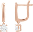 14K Gold Round Lab-Grown Diamond Earrings – 4-5mm Stones - Rose Gold