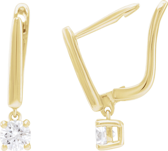 14K Gold Round Lab-Grown Diamond Earrings – 4-5mm Stones - Yellow Gold - view 2