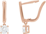14K Gold Round Lab-Grown Diamond Earrings – 4-5mm Stones - Rose Gold - view 2
