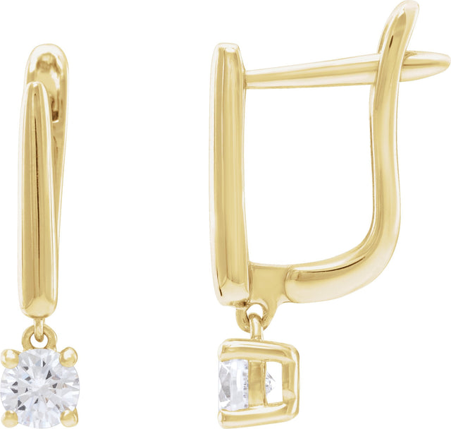 14K Gold Round Lab-Grown Diamond Earrings – 4-5mm Stones - Yellow Gold