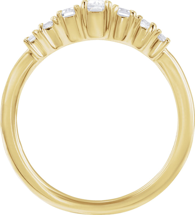 14K Gold Straight Baguette Lab-Grown Diamond Ring - Yellow Gold - view 2