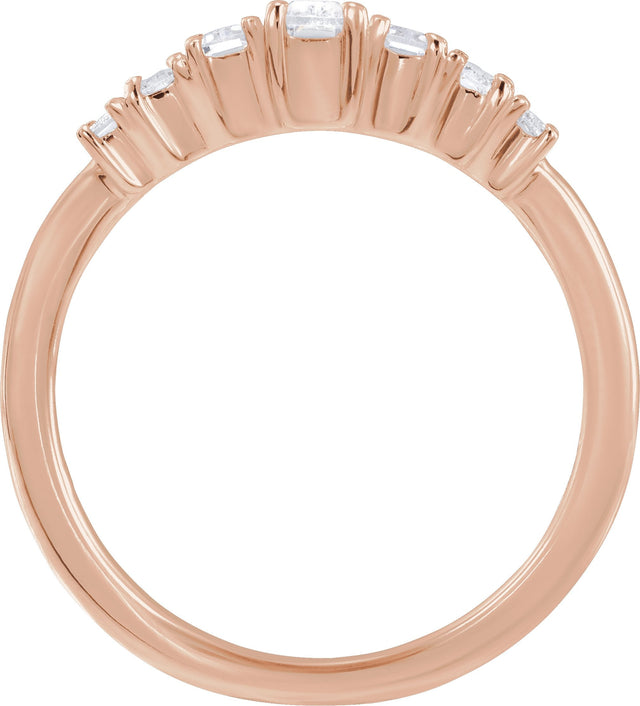 14K Gold Straight Baguette Lab-Grown Diamond Ring - Rose Gold - view 2