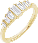 14K Gold Straight Baguette Lab-Grown Diamond Ring - Yellow Gold