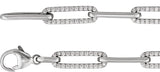14K Gold Round Lab-Grown Diamond Accented Link Bracelet - White Gold - view 5