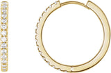 14K Gold Round Lab-Grown Diamond Hoop Earrings - Yellow Gold