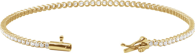 14K Gold Round Lab-Grown Diamond Lightweight Line Bracelet – 1 5/8 CTW - view 8