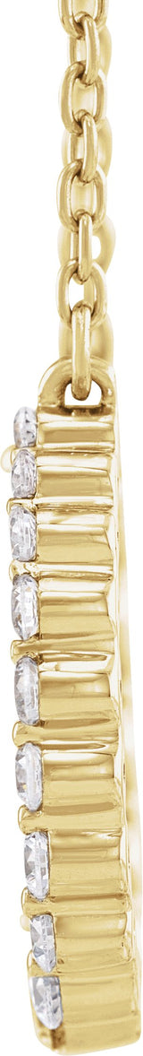 14K Gold Round Lab-Grown Diamond Graduated Circle Necklace - Yellow Gold - view 4