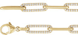 14K Gold Round Lab-Grown Diamond Accented Link Bracelet - Yellow Gold - view 5