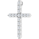 Platinum Round Natural Diamond Accented Cross Necklace or Pendant – up to 1/6 CTW - view 5