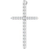Platinum Round Natural Diamond Accented Cross Necklace or Pendant – up to 1/6 CTW - view 5