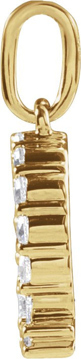14K Gold Round Lab-Grown Diamond Accented Initial Necklace – up to 1/8 CTW - Yellow Gold - view 4