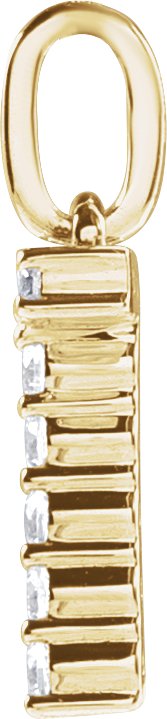 14K Gold Round Lab-Grown Diamond Accented Initial Necklace – up to 1/8 CTW - Yellow Gold - view 4