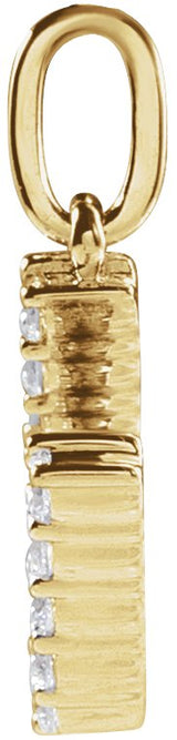14K Gold Round Lab-Grown Diamond Accented Initial Necklace – up to 1/8 CTW - Yellow Gold - view 4