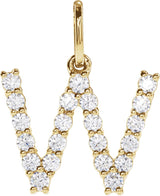 14K Gold Round Lab-Grown Diamond Accented Initial Necklace – up to 1/8 CTW - Yellow Gold - view 3