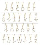 14K Gold Round Lab-Grown Diamond Accented Initial Necklace – up to 1/8 CTW - Rose Gold - view 5