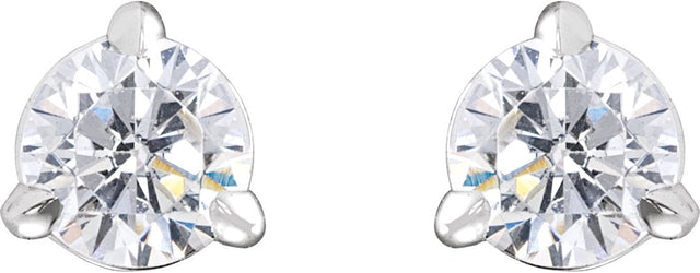 14K Gold Round Lab-Grown Diamond Cocktail-Style Stud Earrings - White Gold - view 2