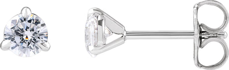 14K Gold Round Lab-Grown Diamond Cocktail-Style Stud Earrings - White Gold