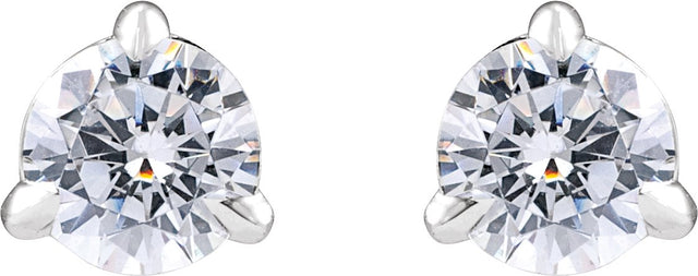 14K Gold Round Lab-Grown Diamond Cocktail-Style Stud Earrings - White Gold - view 2