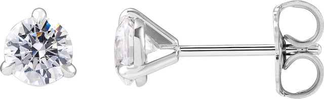 14K Gold Round Lab-Grown Diamond Cocktail-Style Stud Earrings - White Gold