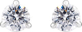 14K Gold Round Lab-Grown Diamond Cocktail-Style Stud Earrings - White Gold - view 2